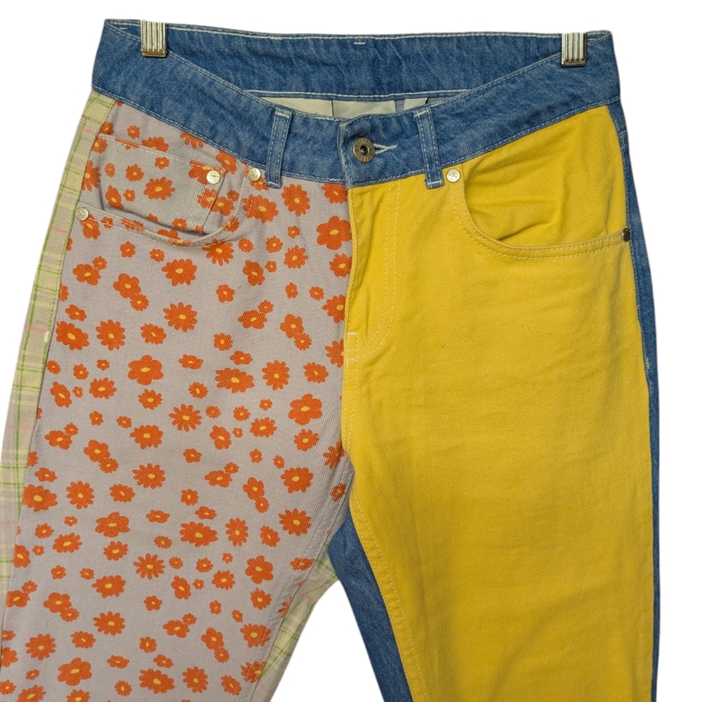 The Ragged Priest Highway Jeans Boho Patchwork Flare Size 26 - Picture 4 of 11